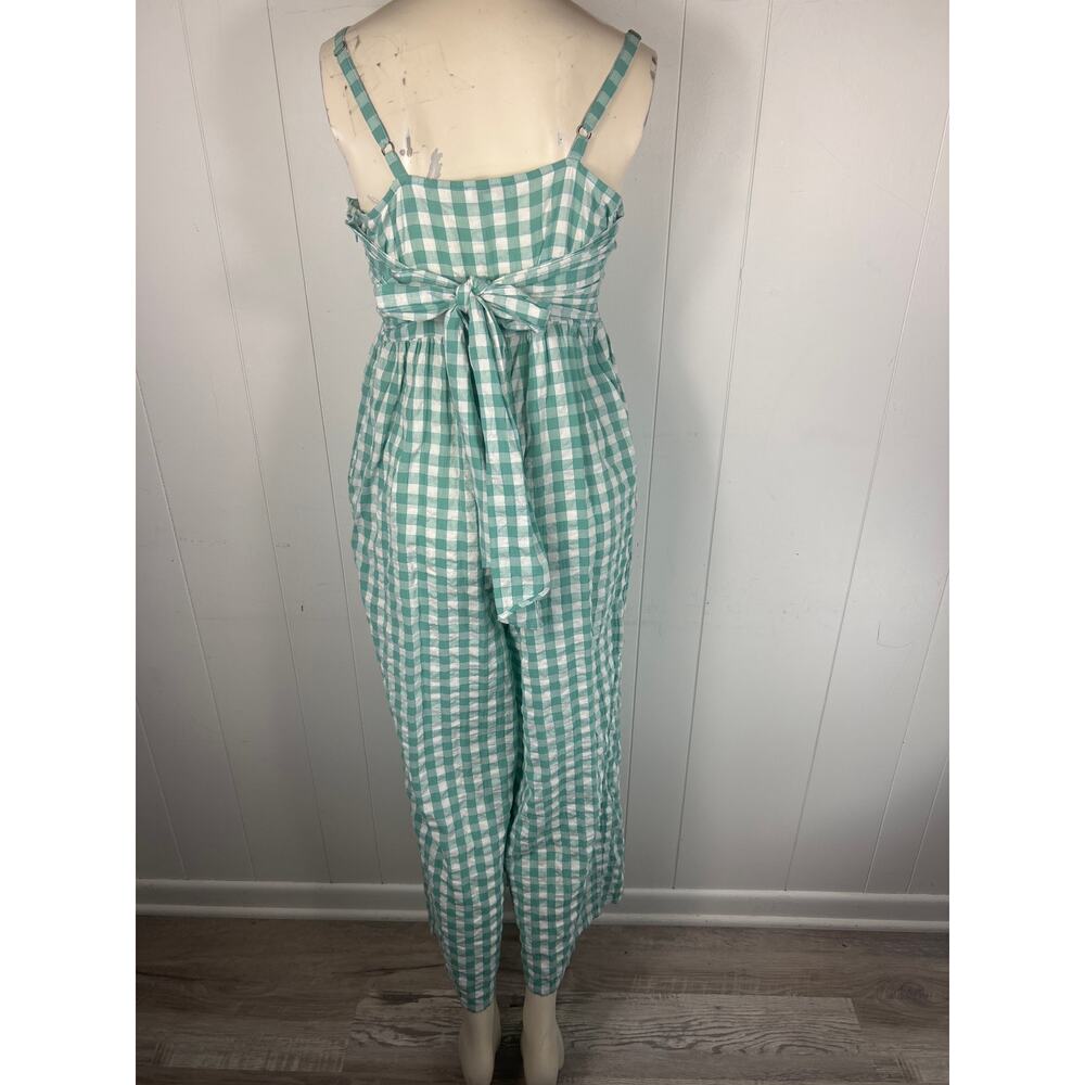 Nordstrom Green Gingham Tie Back Ankle Jumpsuit Size S. NWOT - Picture 5 of 7